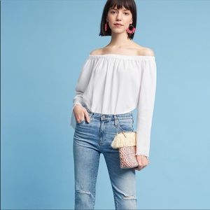 cloth and stone frayed hem off shoulder top